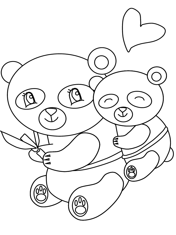 panda coloring pages cute