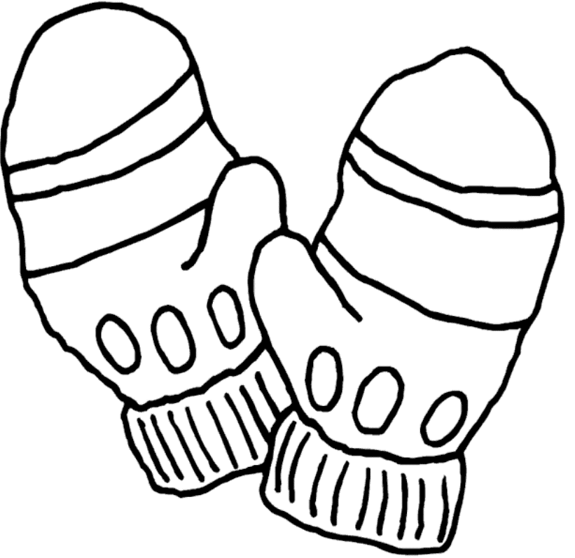 Animal Mitten Coloring Page 