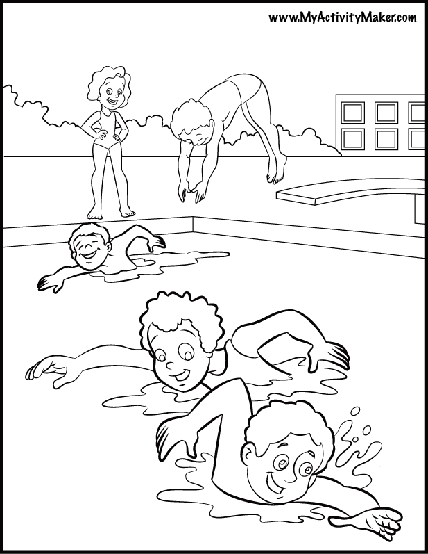 swimming bag Colouring Pages