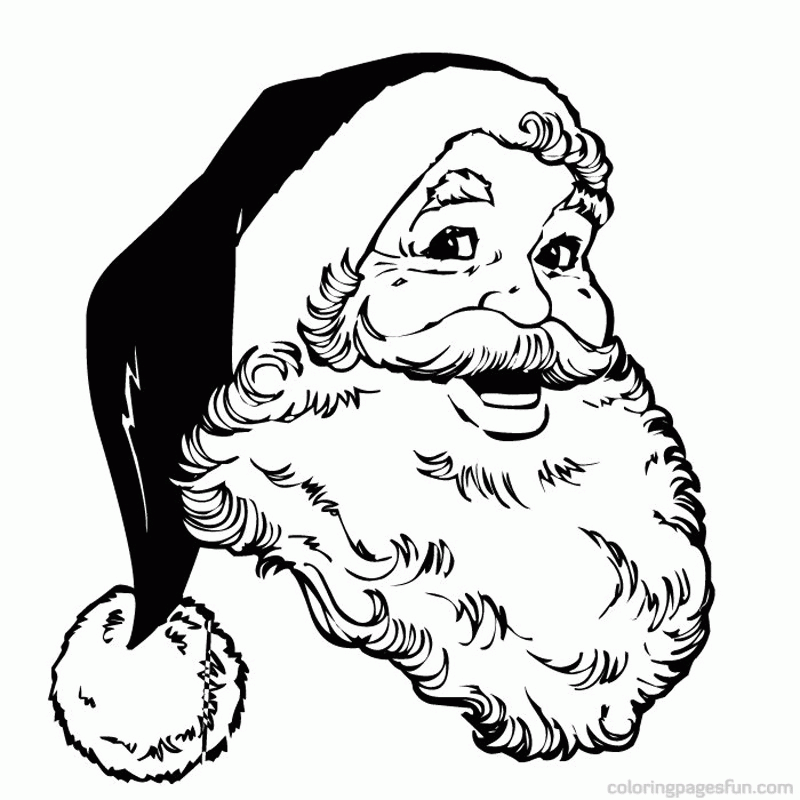 Santa Claus Face Coloring Pages - Coloring Home