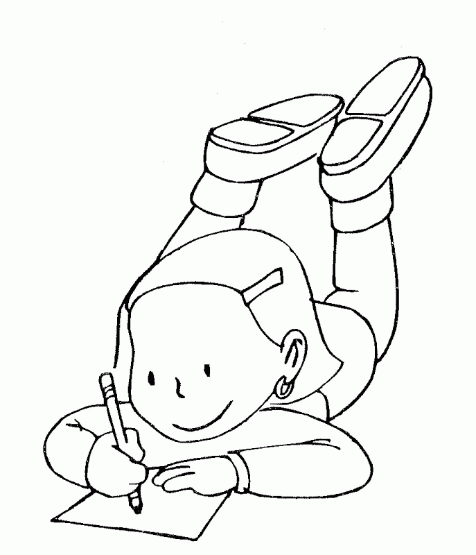Doing homework – coloring pages