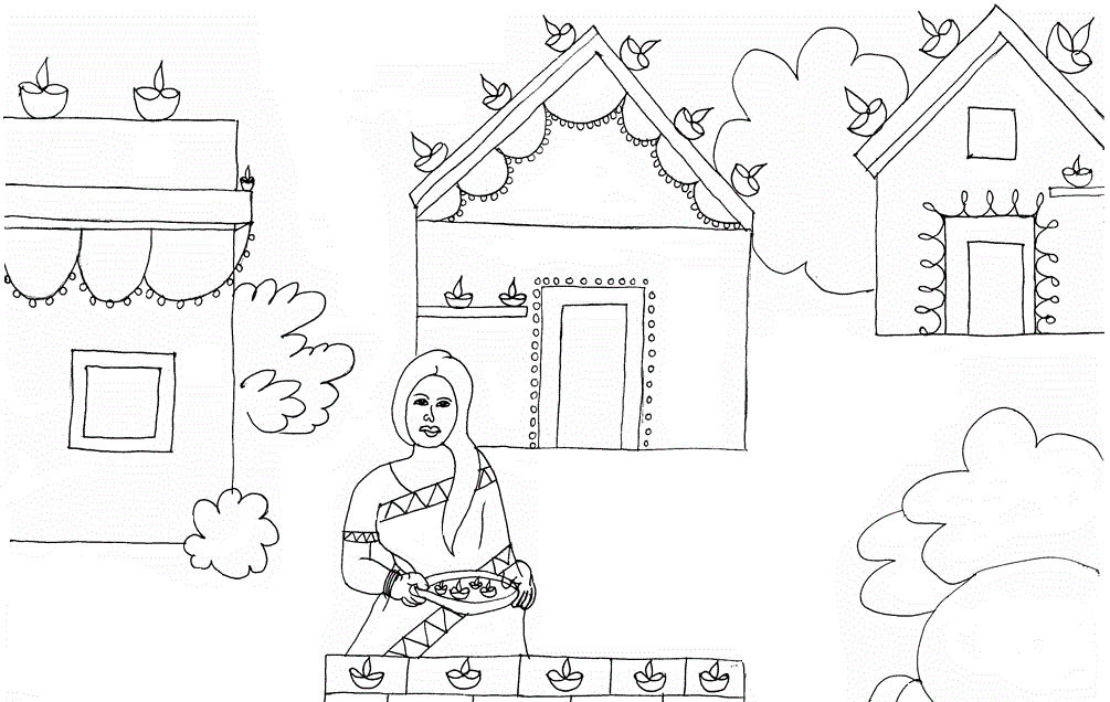 Diwali Coloring Pages (4) | Coloring Kids