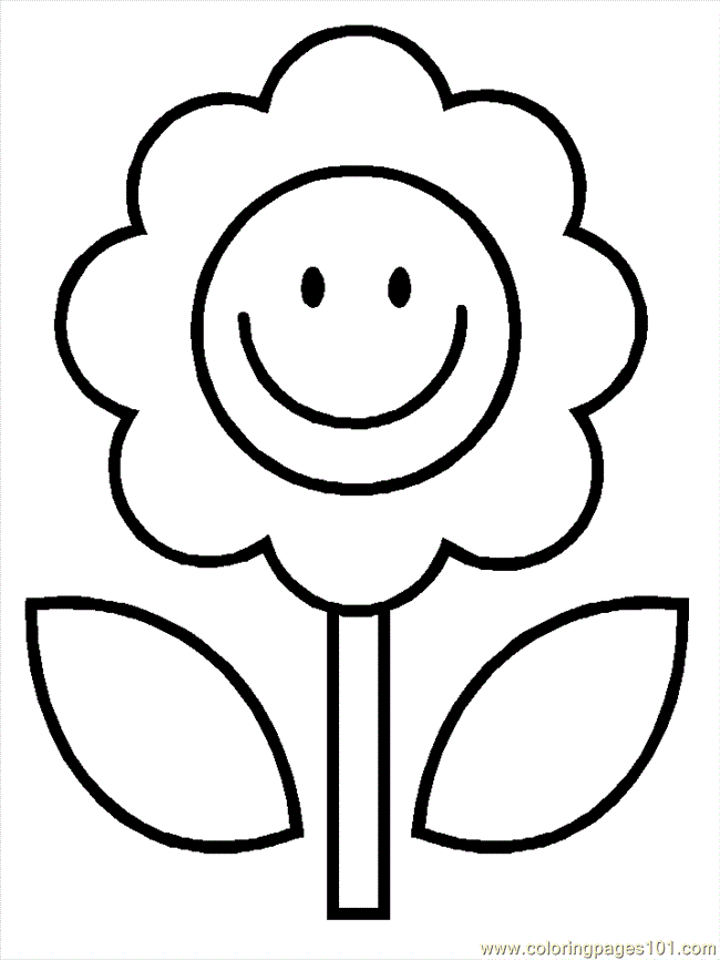 Flowers Coloring Pages Cartoon Baby Bear