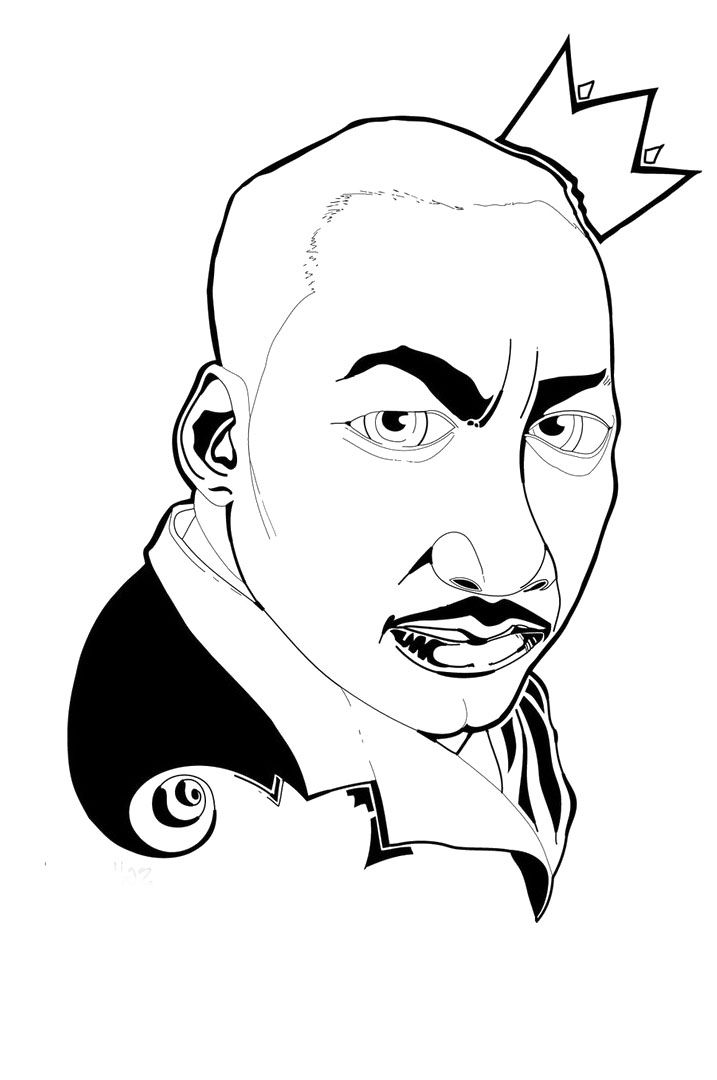Sketch Face Martin Luther King Coloring Pages - Figure Coloring 