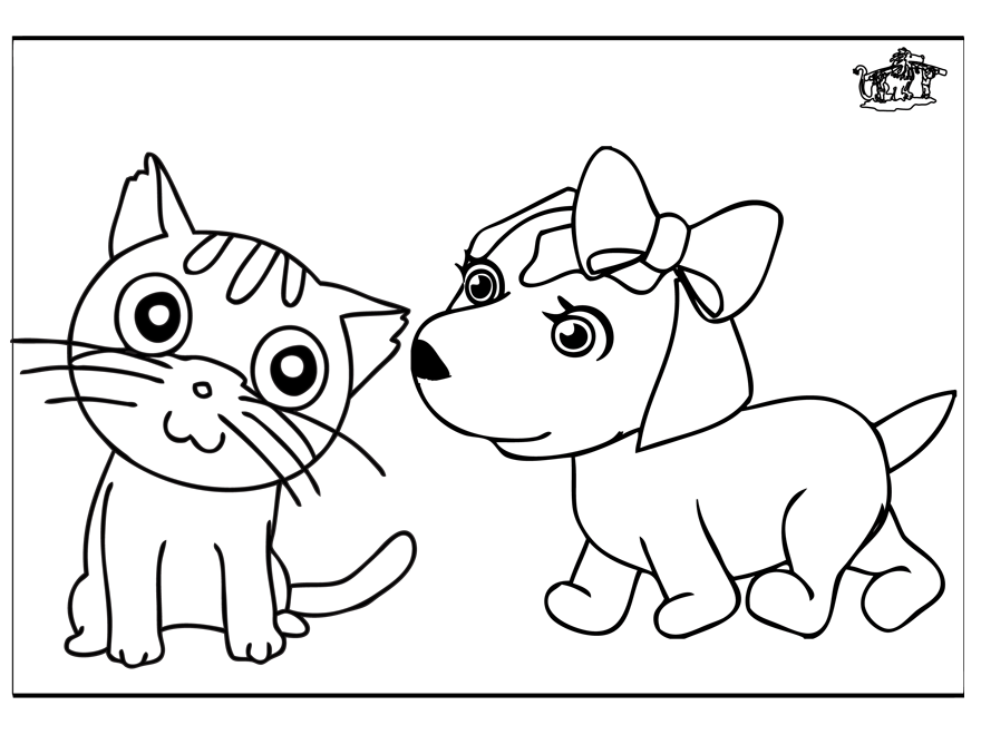Cat Dog Cartoon Characters - Coloring Home