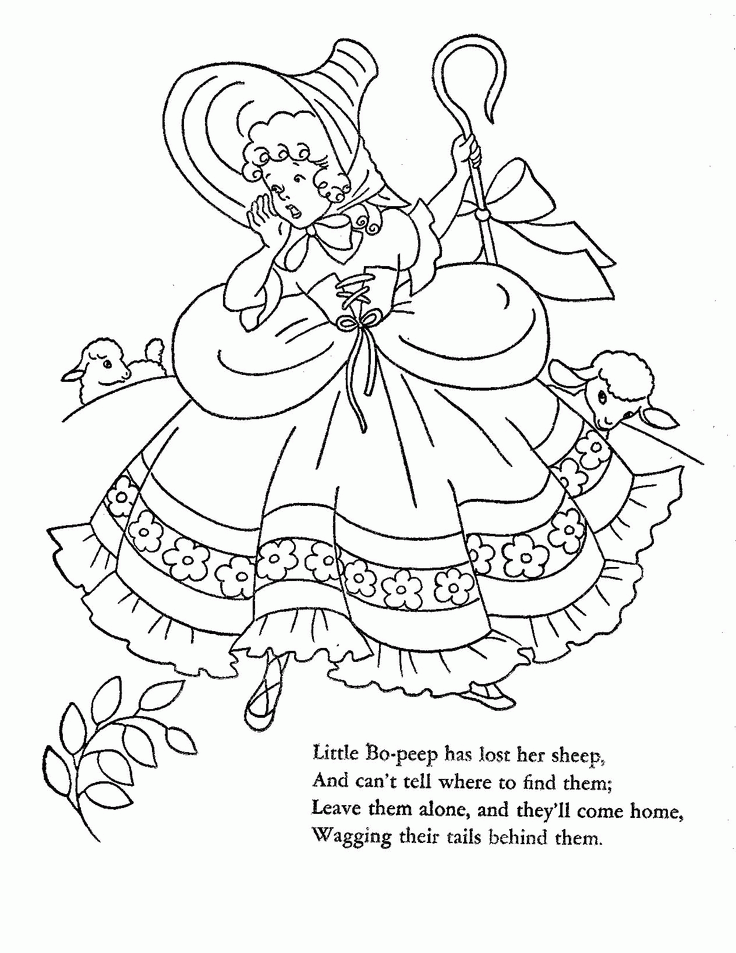 1952 Mother Goose Cut-Out Coloring Book | Nursery Rhymes