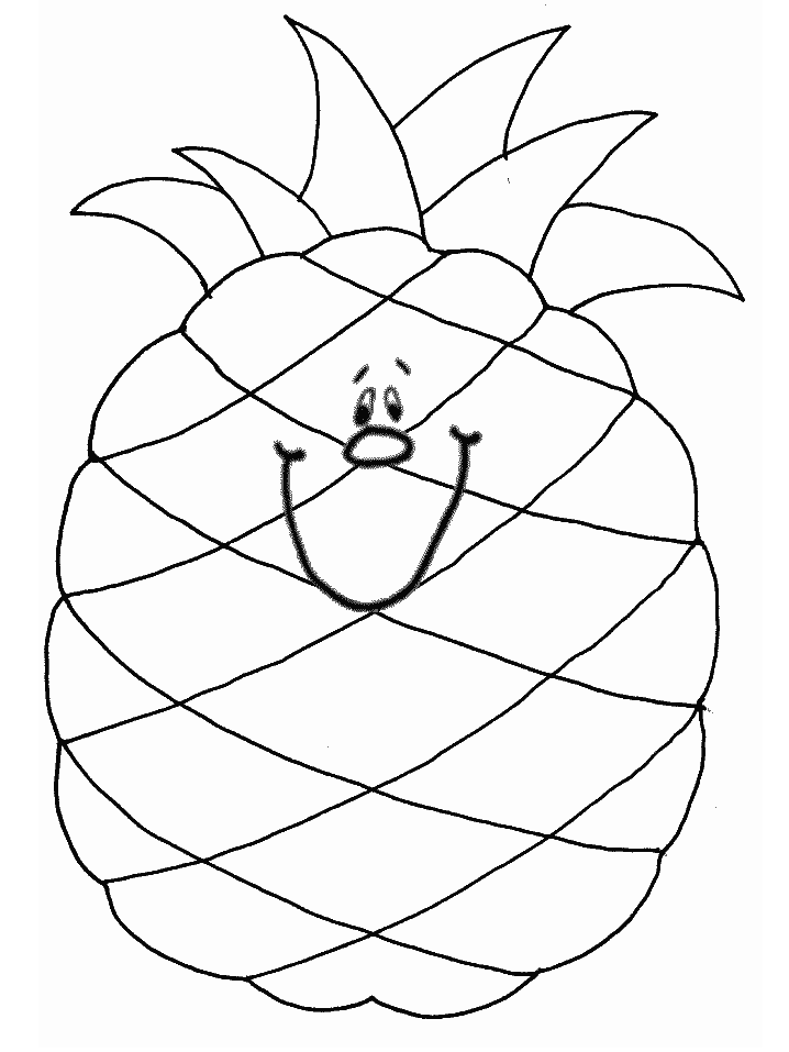 Pineapple2 Fruit Coloring Pages & Coloring Book