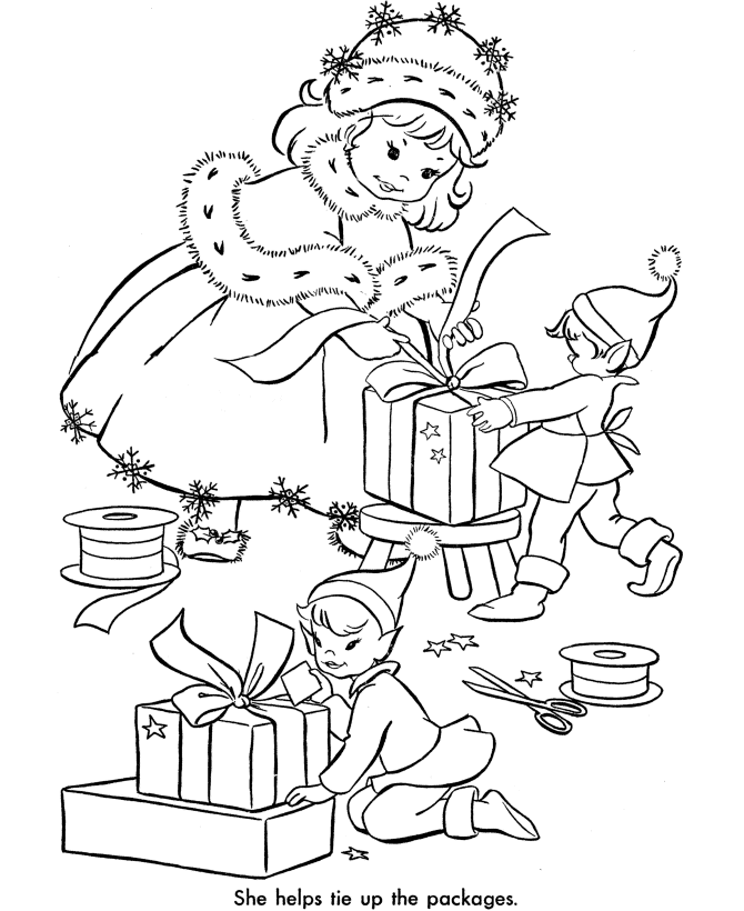 BlueBonkers : Santa's Elves Coloring pages - 5