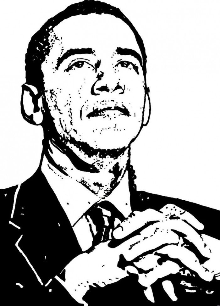 Obama Coloring Page For Kids | 99coloring.com