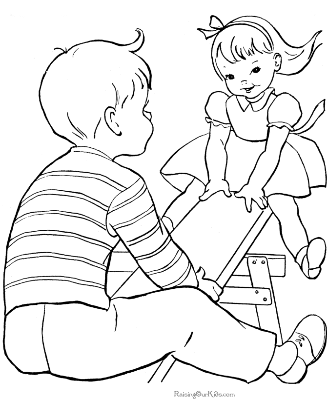 Children Sharing Coloring Pages - Coloring Home