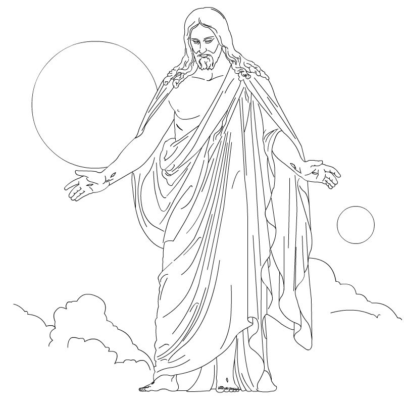 Jesus Christ ascension coloring pages and line art drawing images
