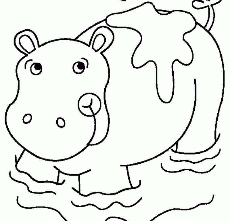 Coloring Pages A Hippo - HD Printable Coloring Pages