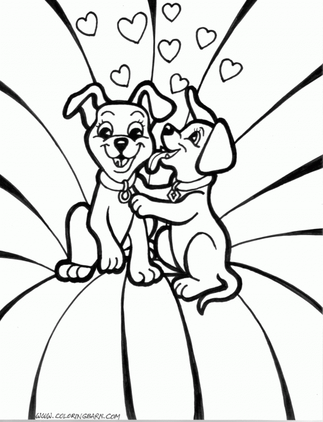 puppy love coloring page | Coloring Pages