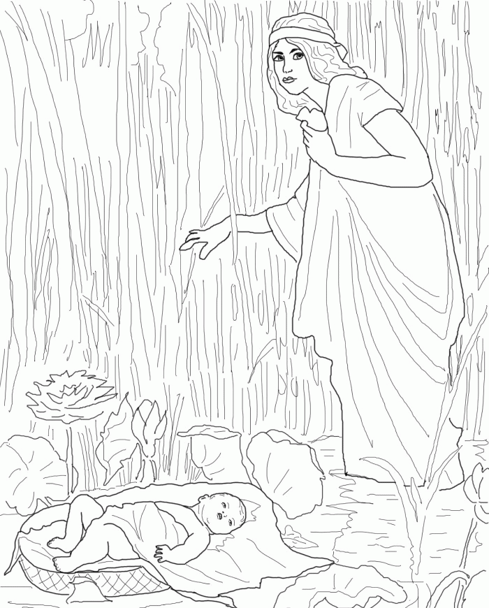 Baby Moses Coloring Pages - Coloring Home