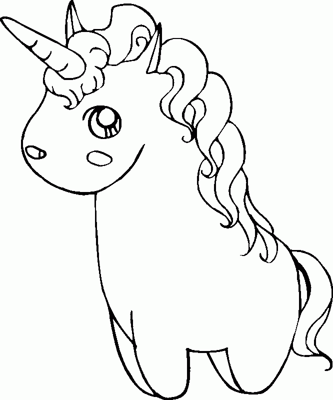 Cartoon Unicorn Head Coloring Page