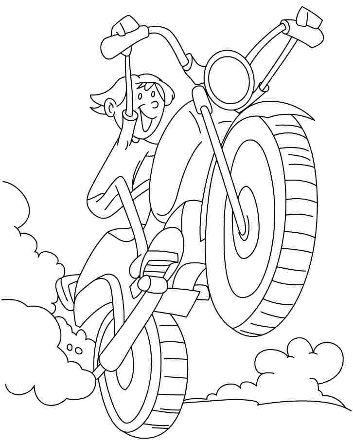 Transportation Motorcycle Colouring Sheets Printable Free For 