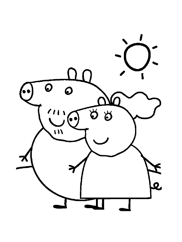 Peppa Pig Drawing - Coloring Home