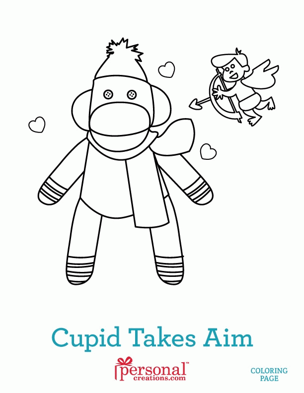 Sock Monkeys in Love: Kids Coloring Pages | Personal Creations Blog