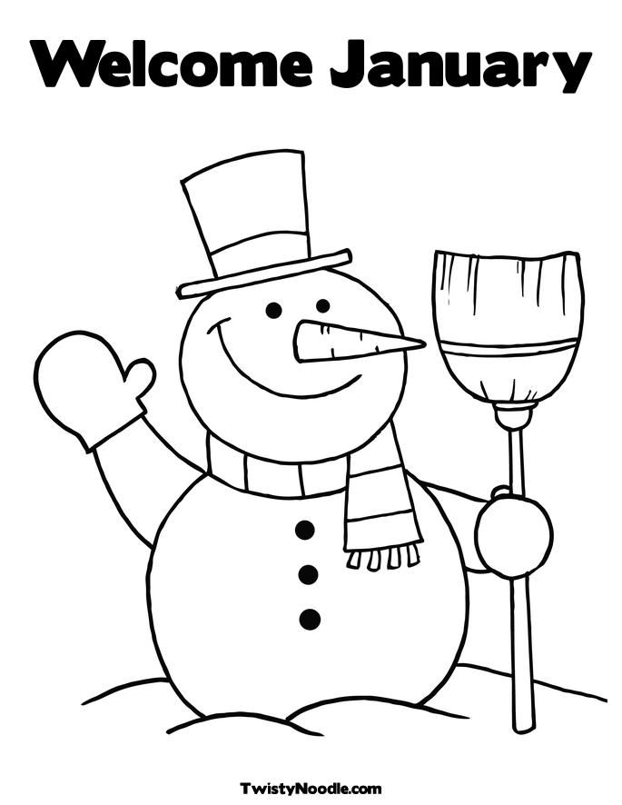 jANuary Colouring Pages