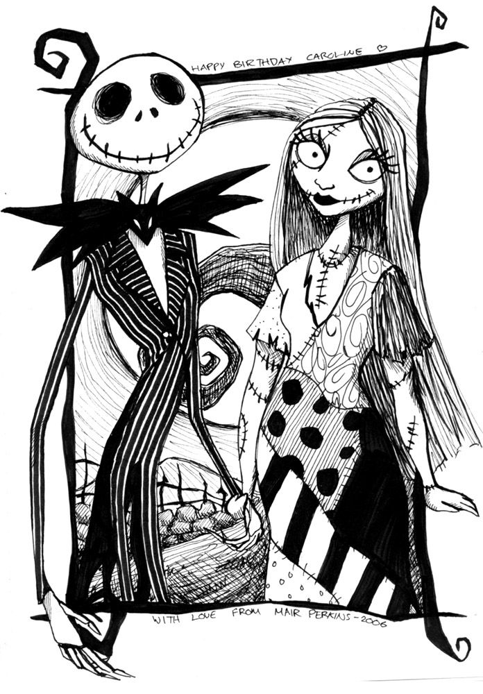 Nightmare Before Christmas Coloring Page - Coloring Home