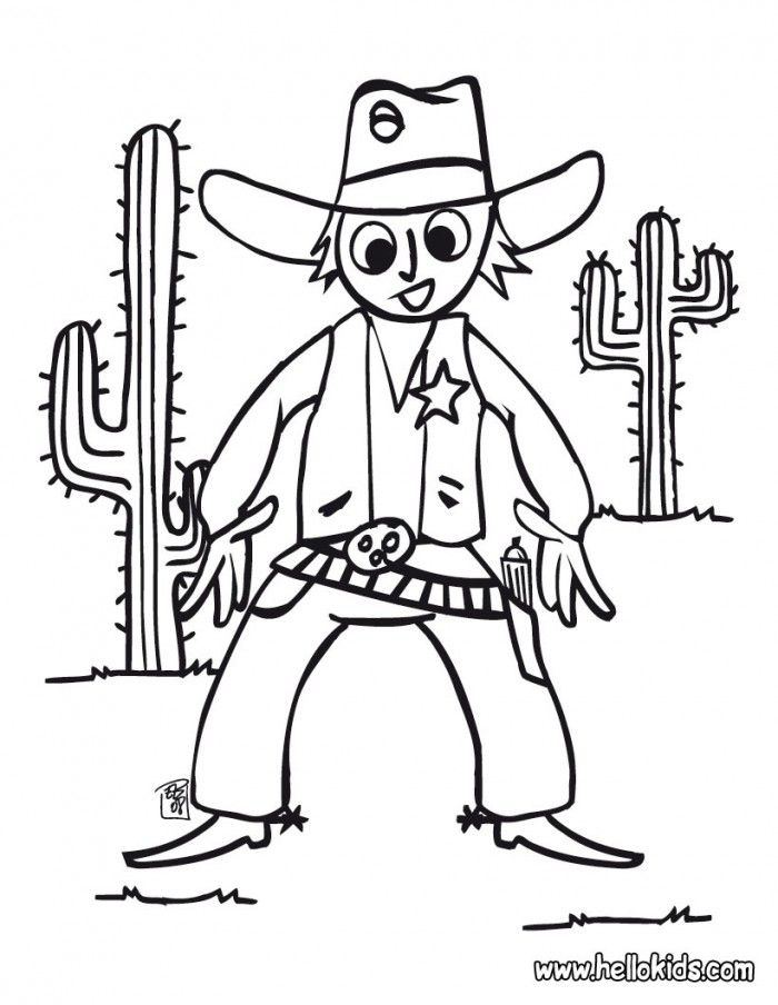 Cowboy Coloring Pages For Kids | 99coloring.com