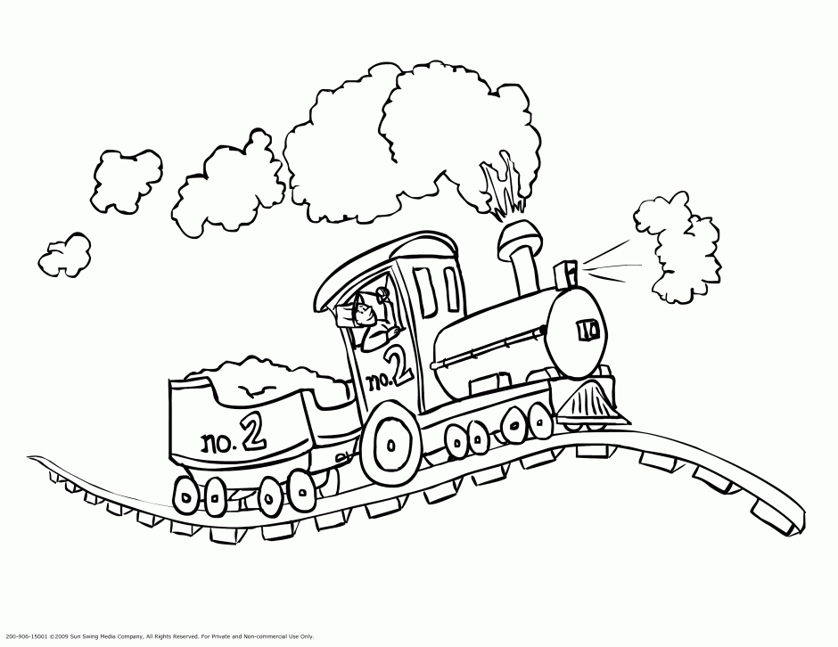Steam Engine Locomotive Train Coloring Page Free Coloring Page 