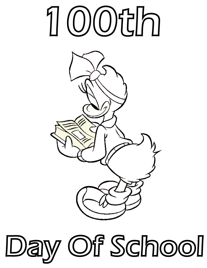 100 days of school Colouring Pages