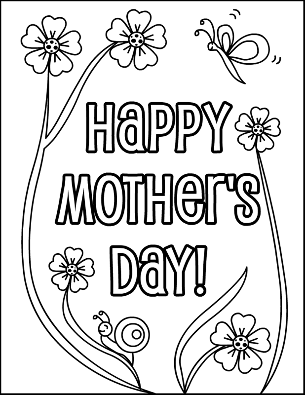 child coloring may drawings mothers day page fun happy