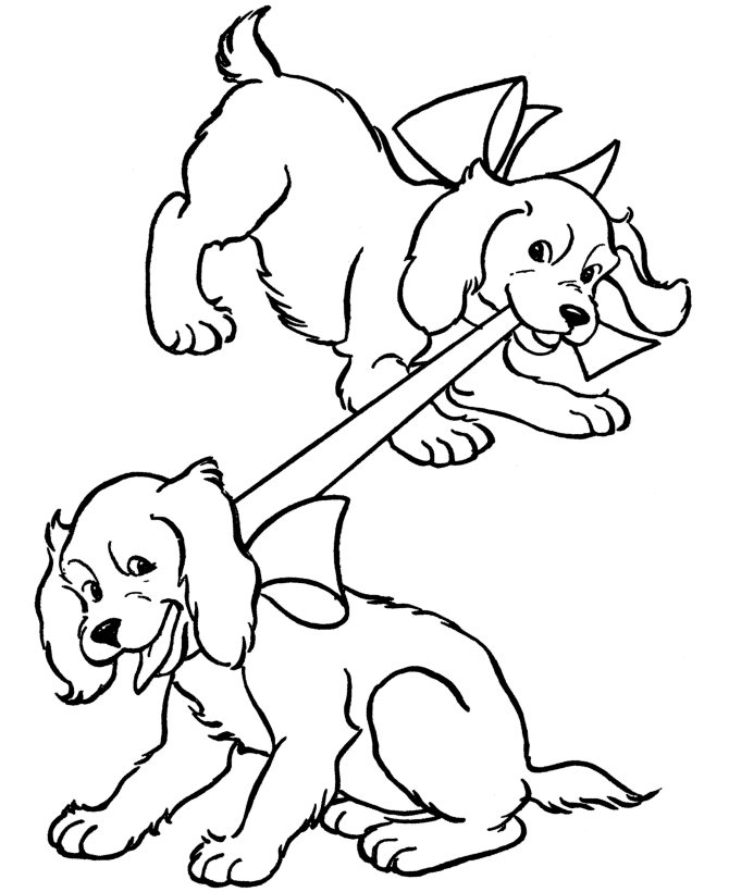 Dog Coloring Pages | Printable playful puppy dog coloring page 