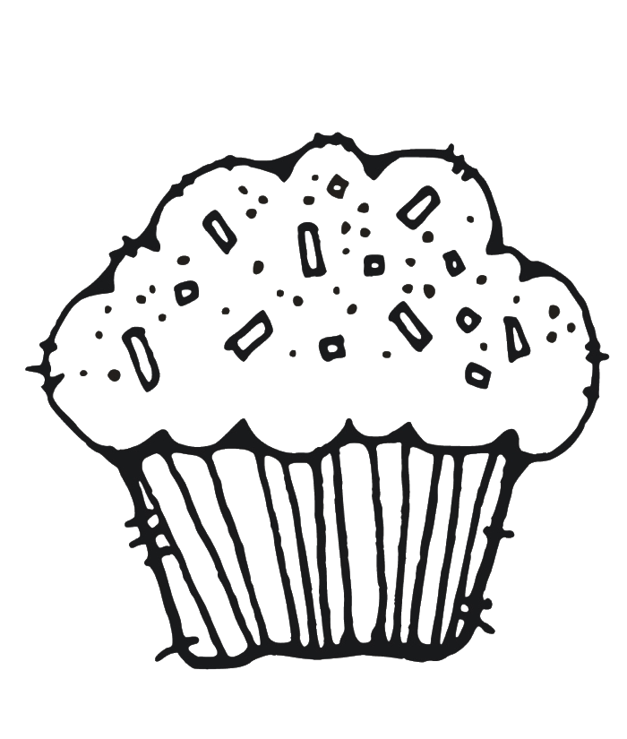 A Very Pretty Cupcake Coloring Pages - Cookie Coloring Pages 