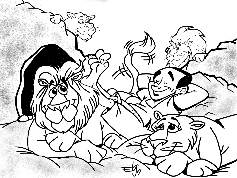 daniel and the lions coloring pages - photo #18