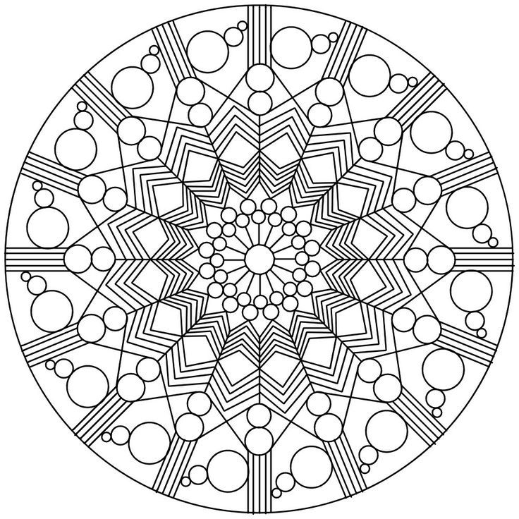 geometric mandala coloring page | Sacred Geometry