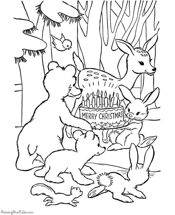 school kids in science lab with animals outlined coloring page 