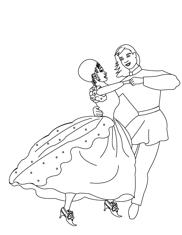girl ballroom dancer Colouring Pages