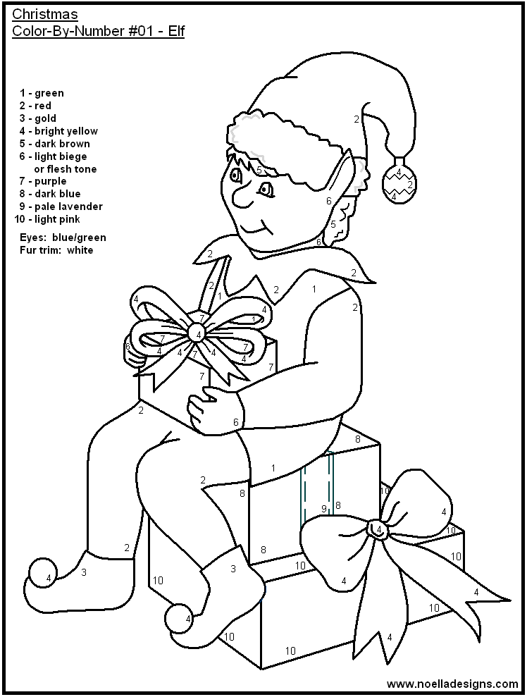 Christmas Color By Numbers Coloring Pages - Coloring Home
