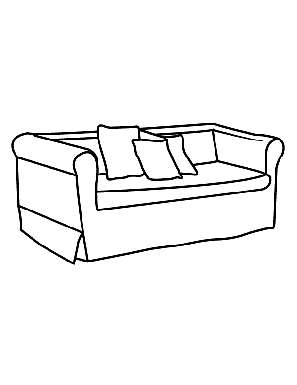 Couch Coloring Sheet - Category