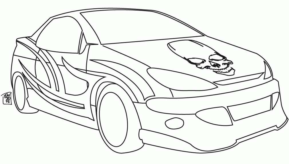 Printable BMW Image Skull Coloring Page - Cars Coloring : oColoring.