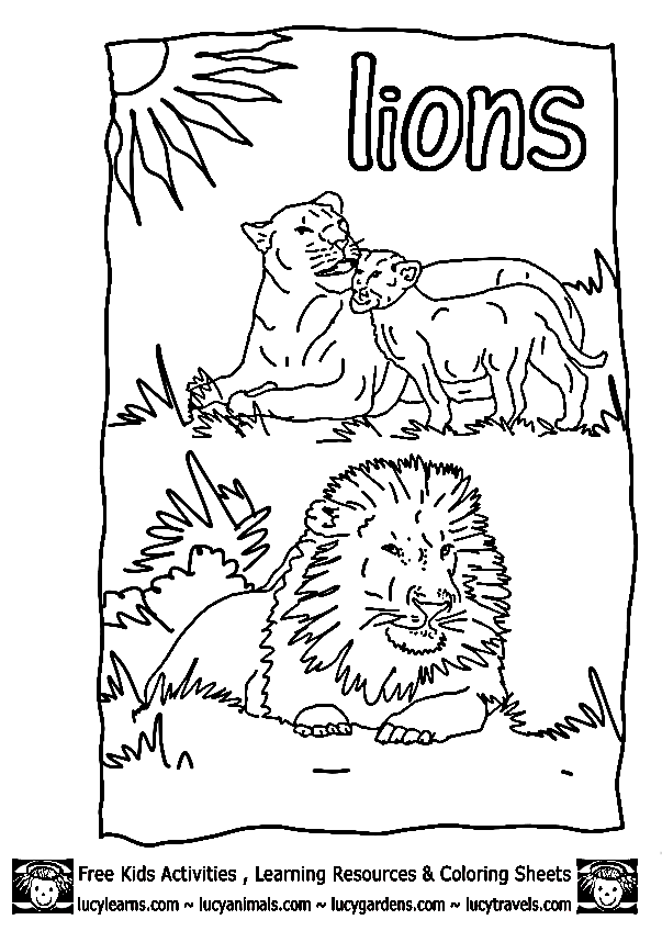 Lion Coloring Sheets,Lucy Lion Coloring Pages Kids Zoo Animal 