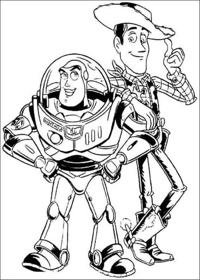 137 Animal Woody And Buzz Coloring Page with disney character