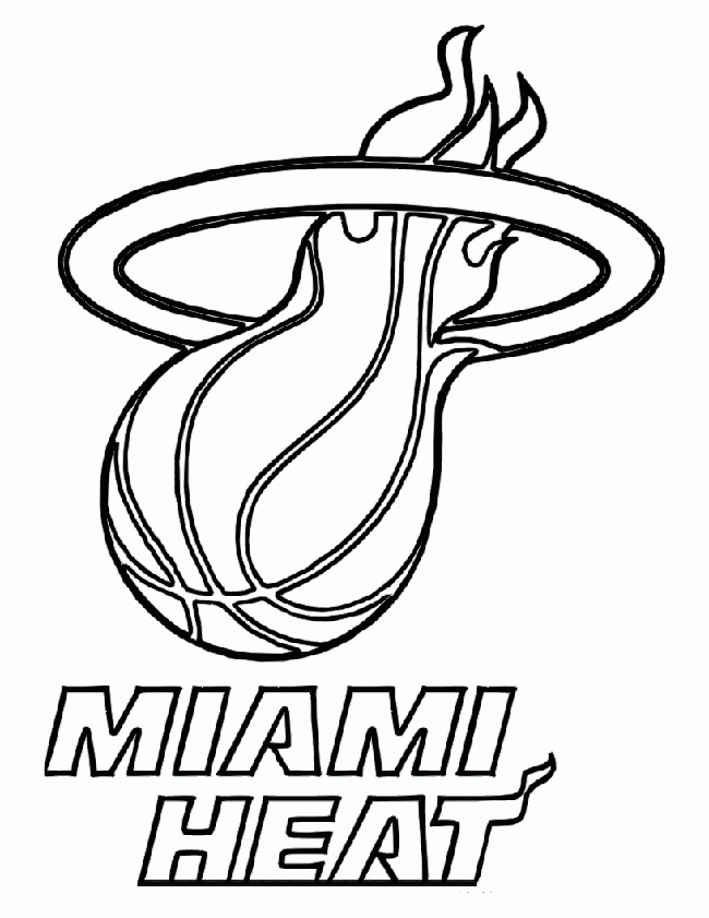 Miami Heat Baskeball Free Coloring Page: Miami Heat Baskeball Free 