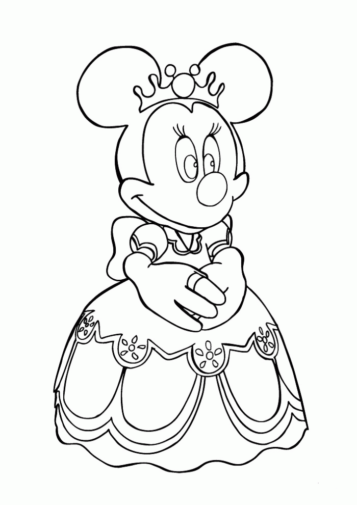 Minnie The Queen Coloring Page | Kids Coloring Page
