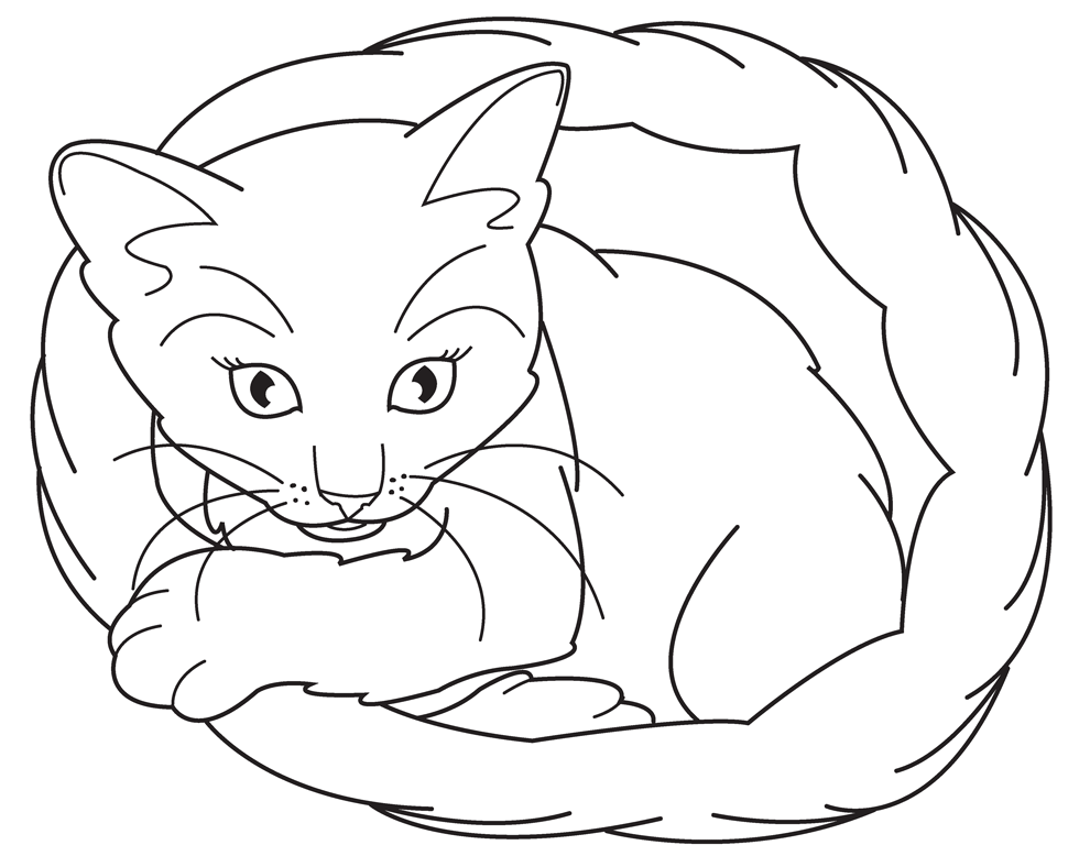 Realistic Cat Coloring Pages - Coloring Home