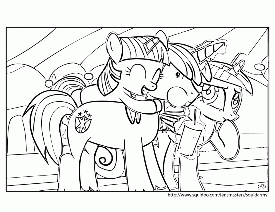 Little Pony Twilight Sparkle Unicorn Charging Coloring Page Free 