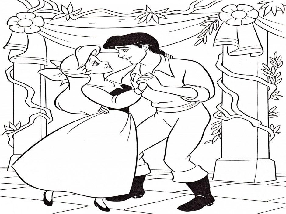 Pages Princess Ariel Prince Eric Coloring Pages 237825 Ariel And 