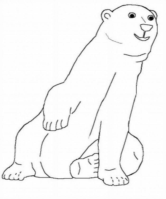 Polar Bear Coloring Pages Kids 2