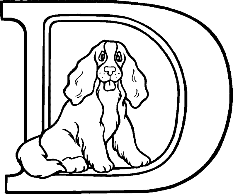 free Letter D for dog coloring pages for kids | Best Coloring Pages