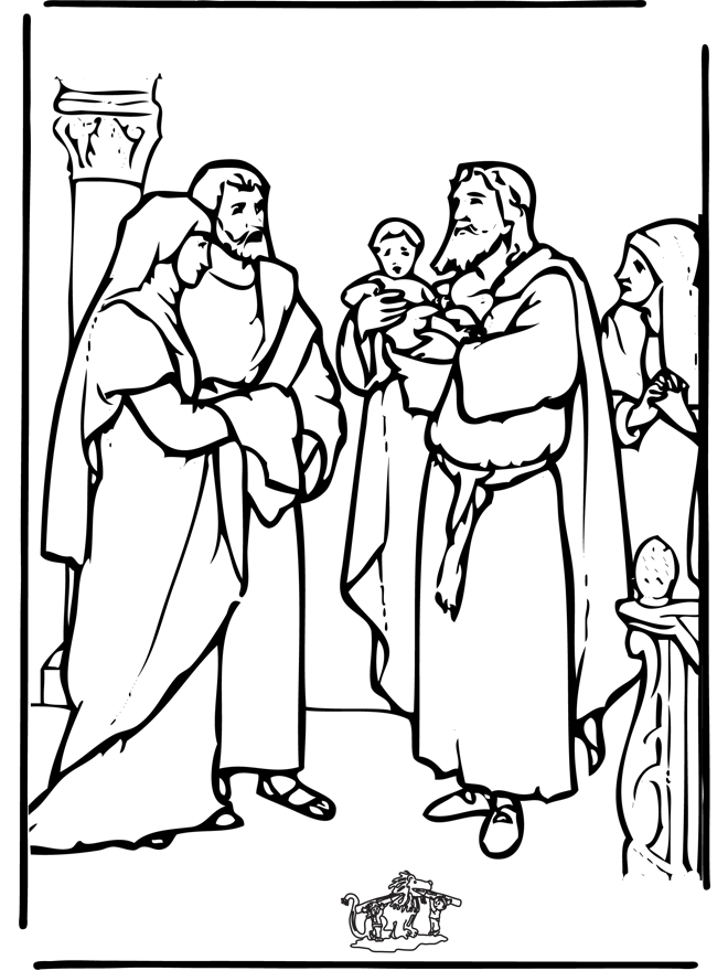 Coloring Pages Baby Jesus Home Mary Page Temple Testament