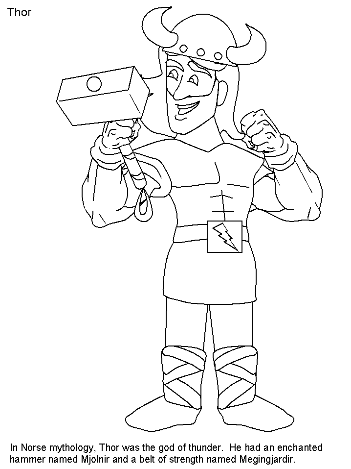 Norway Thor Words Countries Coloring Pages & Coloring Book