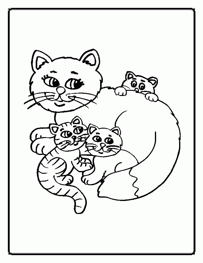 Coloring Pages Of Cats And Kittens - Coloring Home