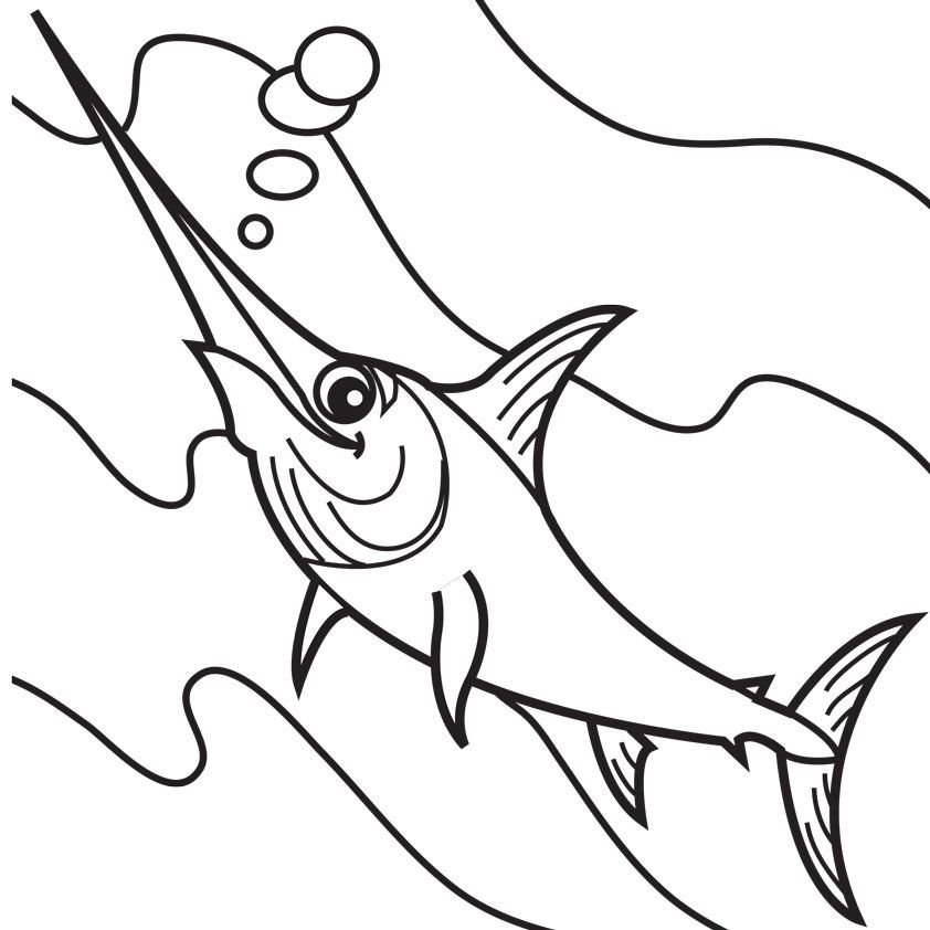 Swordfish Coloring Page - Coloring Home